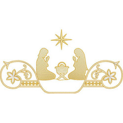 Embroidery Design Rippled Nativity Scene