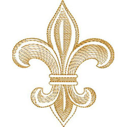 Diseño Para Bordado Flor De Lis Ondulada