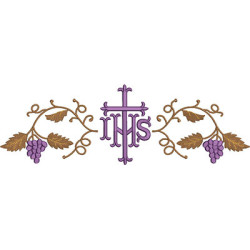 Diseño Para Bordado Jhs Con Trigo Y Uvas 34 Cm
