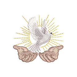 Matriz De Bordado Mãos Com Divino 7 Cm