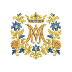 Embroidery Design Marian With Lilies 7.5 Cm
