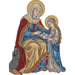 Diseño Para Bordado Santa Ana Con María, 25 Cm