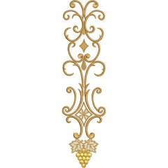 Matriz De Bordado Arabesco Vertical Com Uva 30 Cm..