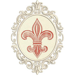 Matriz De Bordado Moldura Barroca Com Flor De Lis 19 C..