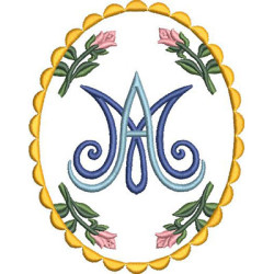 Embroidery Design Marian Medal 14 Cm