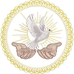 Matriz De Bordado Medalha Pomba Da Paz..