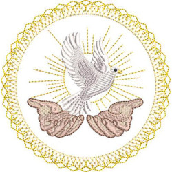 Matriz De Bordado Medalha Pomba Da Paz