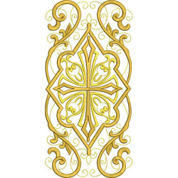 Diseño Para Bordado Arabescos Con Cruz De 34 Cm
