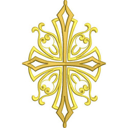 Diseño Para Bordado Cruz Decorada 20 Cm