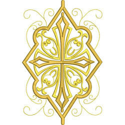Diseño Para Bordado Arabescos Con Cruz De 25 Cm