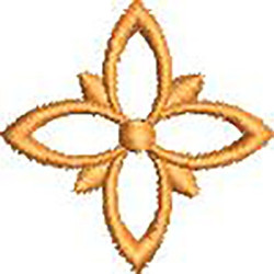 Matriz De Bordado Cruz Floral 3 Cm