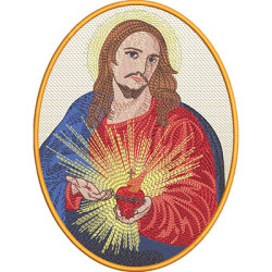 Matriz De Bordado Medalha Sagrado Coração De Jesus 22 Cm