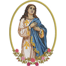 Matriz De Bordado Medalha Floral Nossa Senhora Da Conceição