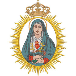 Matriz De Bordado Medalha Nossa Senhora Das Dores 22 Cm