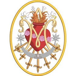 Embroidery Design Sorrowful Heart Of Mary With 7 Swords