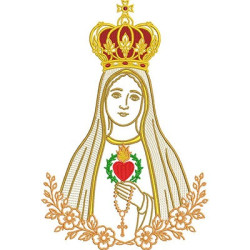 Matriz De Bordado Nossa Senhora De Fátima Contornada 25 Cm