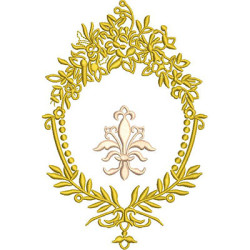 Matriz De Bordado Moldura Com Flor De Lis 18 Cm