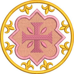 Matriz De Bordado Moldura Aplicada Com Cruz 12 Cm