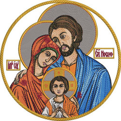 Matriz De Bordado Sagrada Família Bizantina 20 Cm