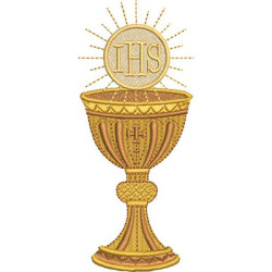 Matriz De Bordado Cálice Com Hóstia Consagrada 14 Cm