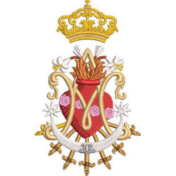 Matriz De Bordado Doloroso Coração De Maria 11 Cm