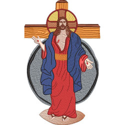 Matriz De Bordado Jesus Ressuscitado 13 Cm Contornado 17 Cm