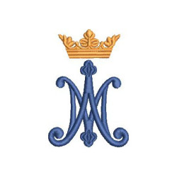 Matriz De Bordado Mariano Com Coroa 7 Cm