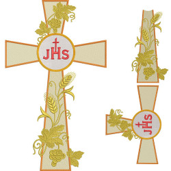 Matriz De Bordado Cruz Jhs De 47 Cm Em 2 Etapas