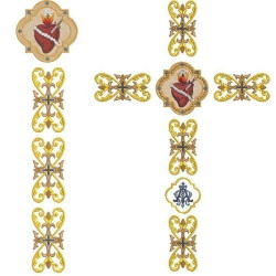 IMMACULATE HEART SET FOR ROMAN CHASUBLE 157