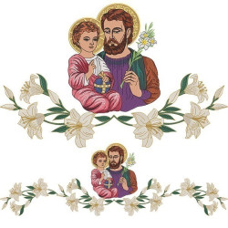 LILIES AND SAINT JOSEPH ALTAR TOWEL SET 164