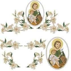 LILIES AND SAINT JOSEPH ALTAR TOWEL SET 166