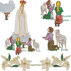 CONJUNTO NUESTRA SEÑORA DE FATIMA Y LIRIOS