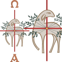 Diseño Para Bordado Conjunto Alpha Y Omega Lamb