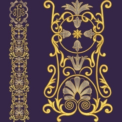 Embroidery Design Golden Embroidered Set Jhs 21