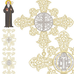 Embroidery Design Set For Chasuble Saint Benedicts 229