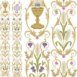 Embroidery Design Set For Classic Floral Gallon Jhs Chalice