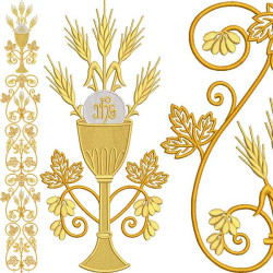 Embroidery Design Set For Gallon Chalice With Wheat 258