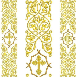 Embroidery Design Set For Stole Or Chasuble Cross Jhs 303