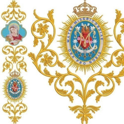 Diseño Para Bordado Conjunto Para Casula Nuestra Señora De La Divina Misericordia