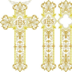 Diseño Para Bordado Conjunto Para Chasune Romano Con Vertical Y Cruz 75 X