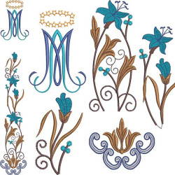 Embroidery Design Stole And Galon Marian Set 325