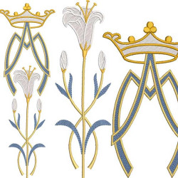 Embroidery Design Set For Marian Stole Or Chasuble 330