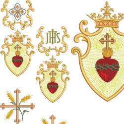 Embroidery Design Set For Sacred Heart Stole 336