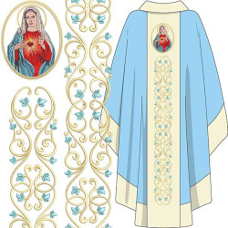 IMMACULATE HEART CHASULE OR STOLE SET 449