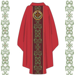 Embroidery Design Palms Sunday Decorated Chasuble Set 453