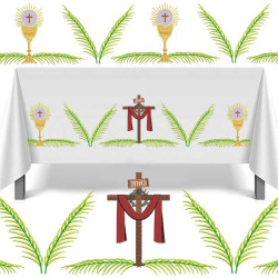 Embroidery Design Palms Towel Set Cross And Chalice 456