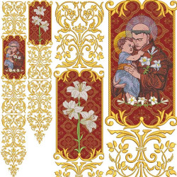 SAINT ANTHONY DOUBLE GALLON CHASUBLE SET WITH LILIES 469