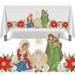 CONJUNTO BORDADO DE NATAL SAGRADA FAMÍLIA 1 METRO 470