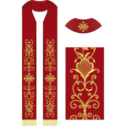 Embroidery Design Decorated Cross Stole And Towel Set 493