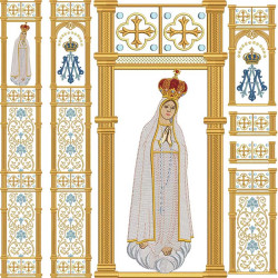 Embroidery Design Vertical Set Our Lady Of Fatima 501